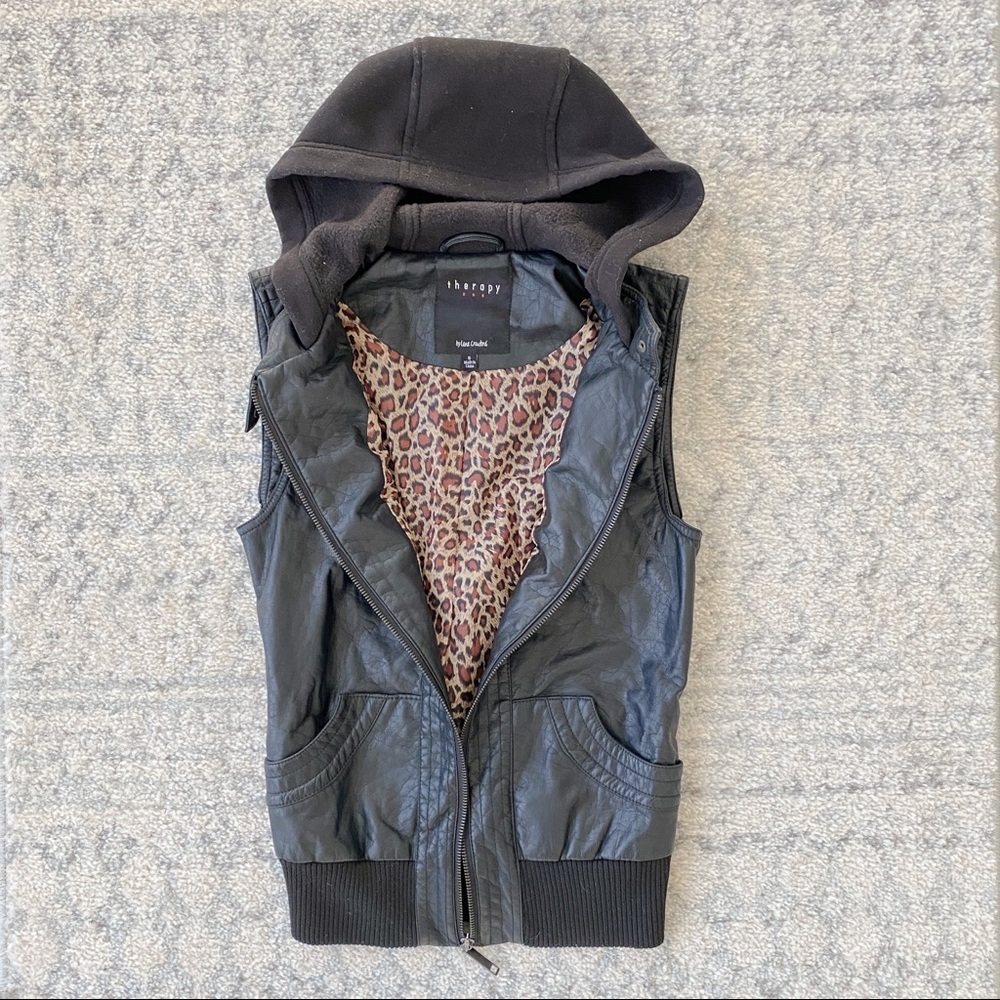 Black Vest with hoodie